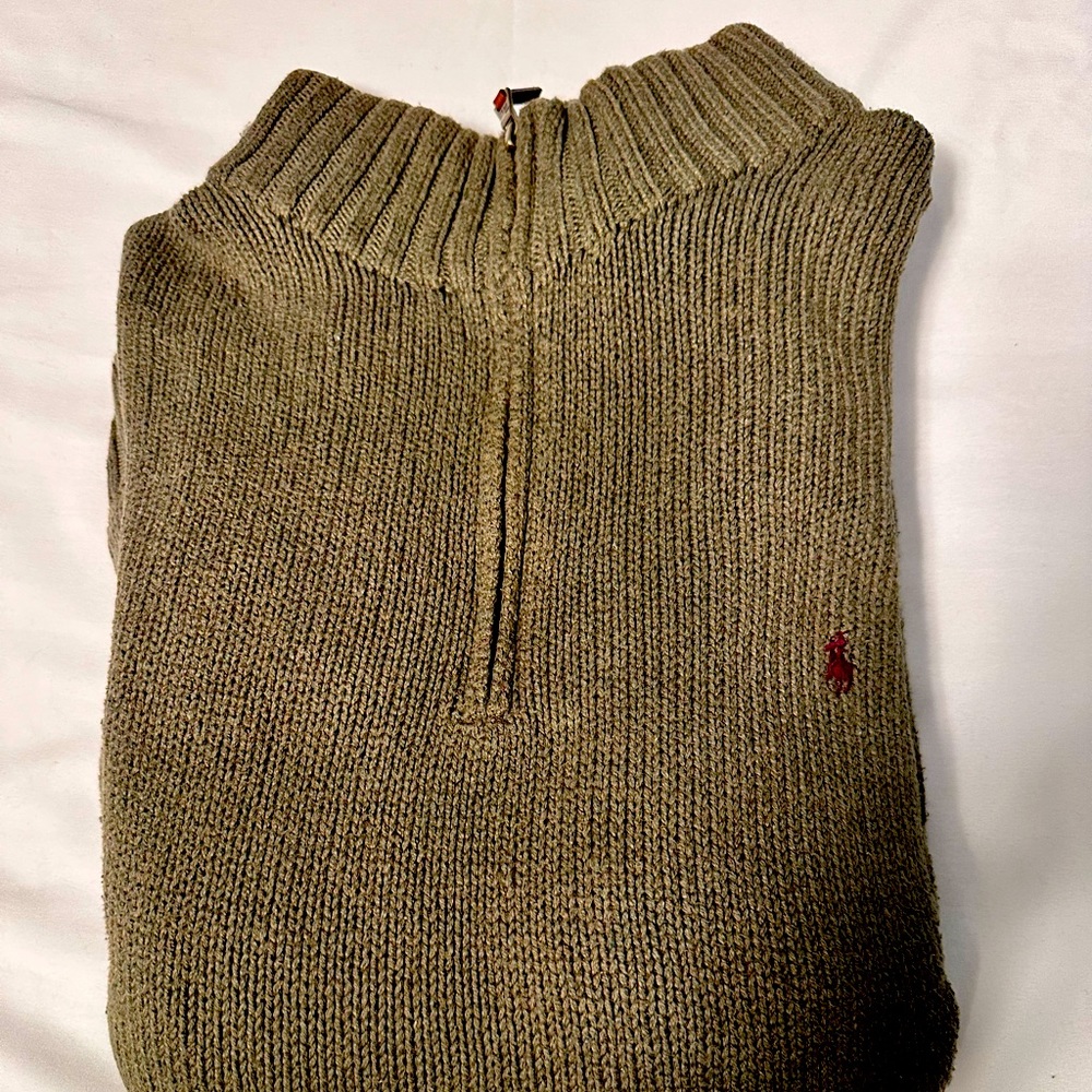 Big and Tall quarter zip wool sweater